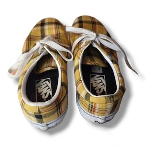 Vans Era Plaid Skate Shoes Yellow